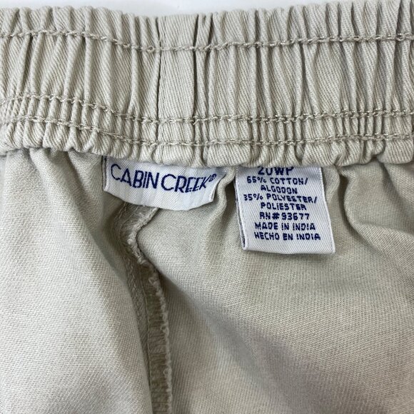 Cabin Creek Womens Beige Elastic Waist Khaki Pants with Pockets Size 20WP - Picture 5 of 8